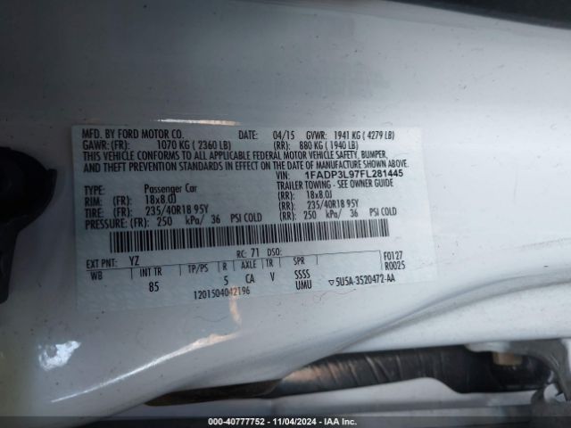 1FADP3L97FL281445 Ford FOCUS ST
