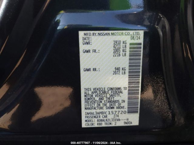1N4AL3AP8FC157720 Nissan Altima 2.5 Sl