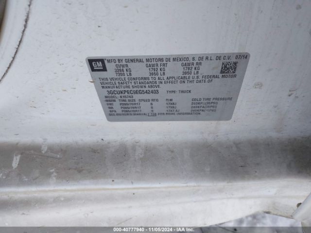 3GCUKPEC9EG542403 Chevrolet Silverado 1500 Work Truck 1wt