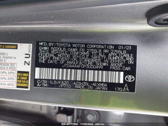 JTDAAAAF0P3000499 Toyota Crown Xle