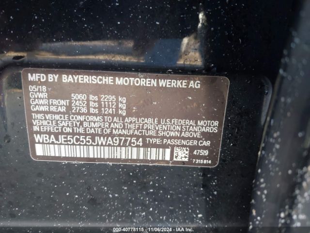 WBAJE5C55JWA97754 BMW 540I