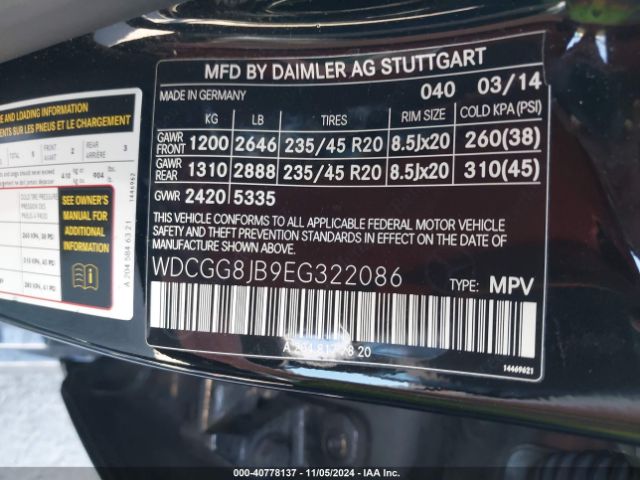 WDCGG8JB9EG322086 Mercedes-Benz Glk 350 4matic