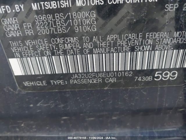 JA32U2FU6EU010162 Mitsubishi LANCER ES
