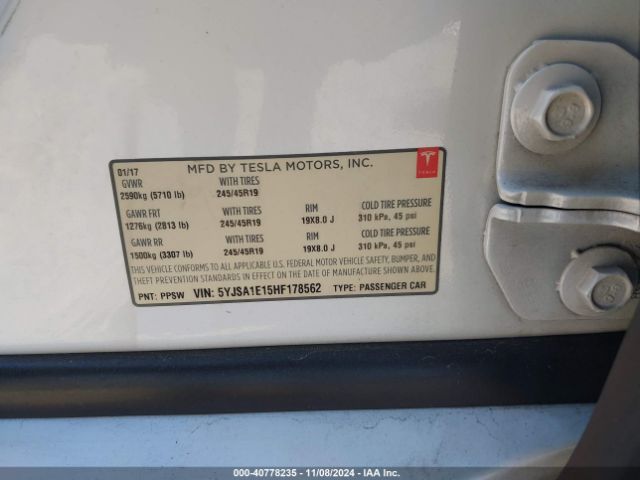 5YJSA1E15HF178562 Tesla Model S 60/75