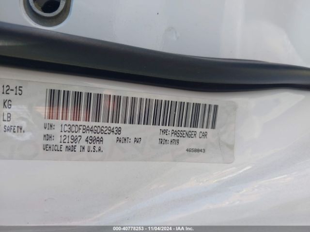 1C3CDFBA4GD629438 Dodge DART SXT