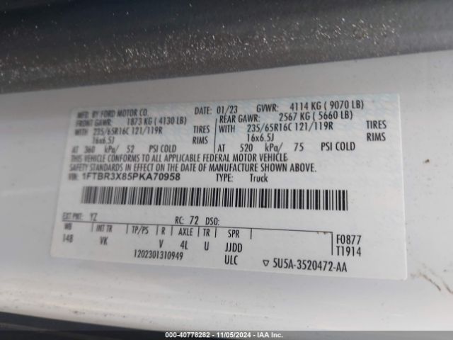 1FTBR3X85PKA70958 Ford Transit-250 Cargo Van