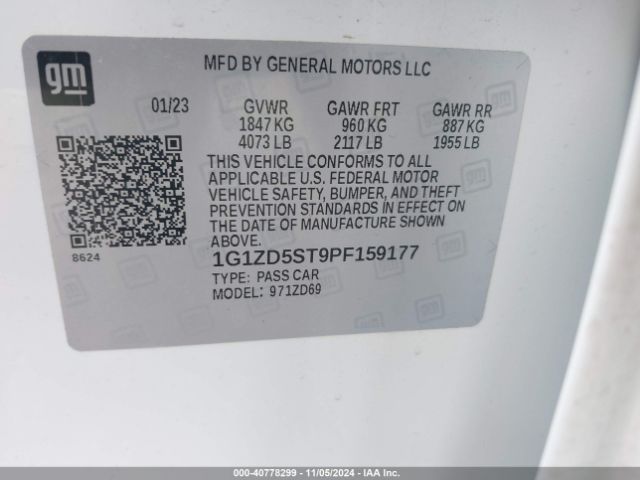 1G1ZD5ST9PF159177 Chevrolet Malibu Fwd 1lt