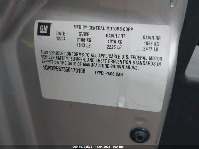 2005 CADILLAC CTS 1G6DP567350178106 Photo 8