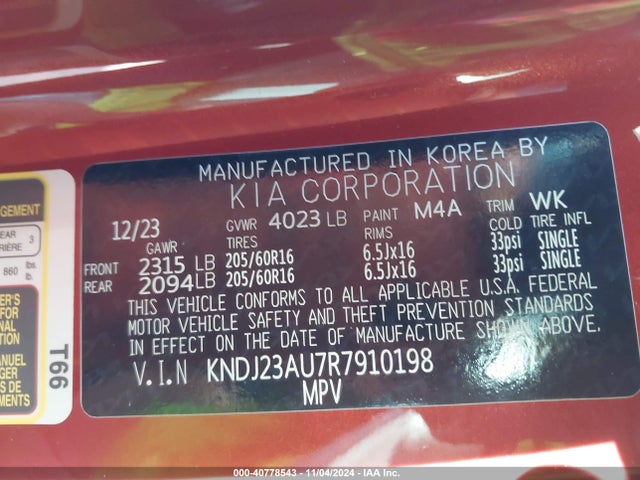 KIA SOUL LX 2024 KNDJ23AU7R7910198 Image 9