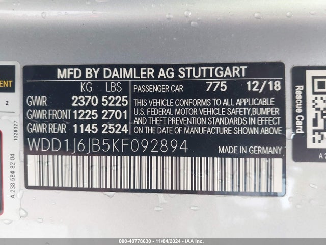 WDD1J6JB5KF092894 Mercedes-Benz E 450 4matic