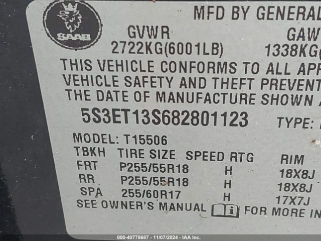 2008 SAAB 9-7X 5S3ET13S682801123 Photo 8