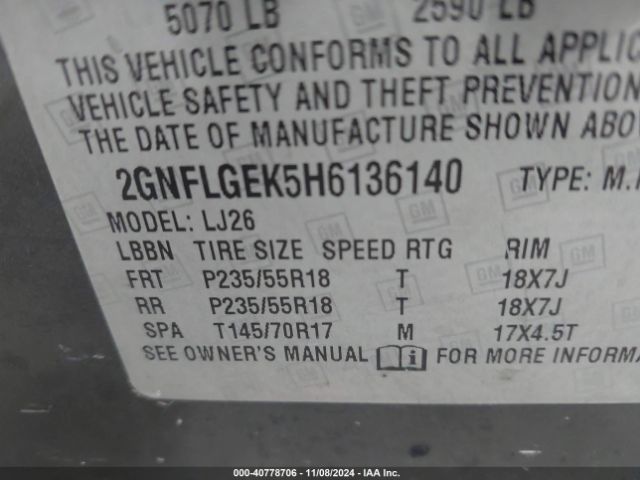 2GNFLGEK5H6136140 Chevrolet Equinox Premier