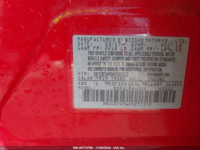 3N1CB7AP6HY297372 Nissan Sentra Sr Turbo