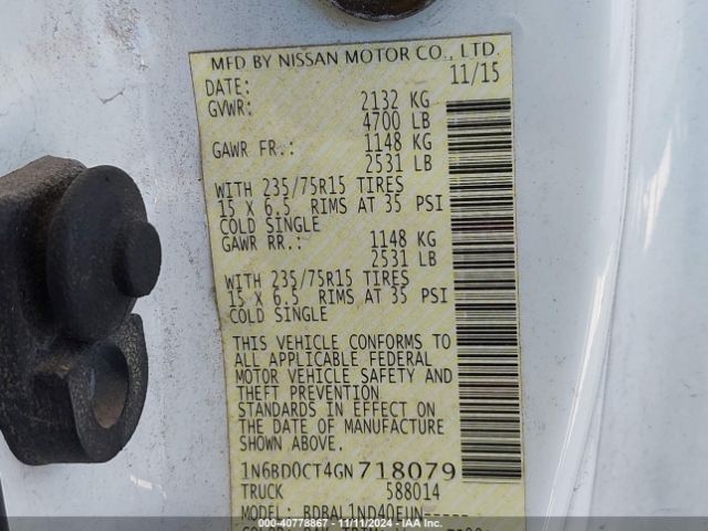 1N6BD0CT4GN718079 Nissan Frontier S/sv-i4