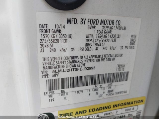 5LMJJ2HT0FEJ02995 Lincoln Navigator
