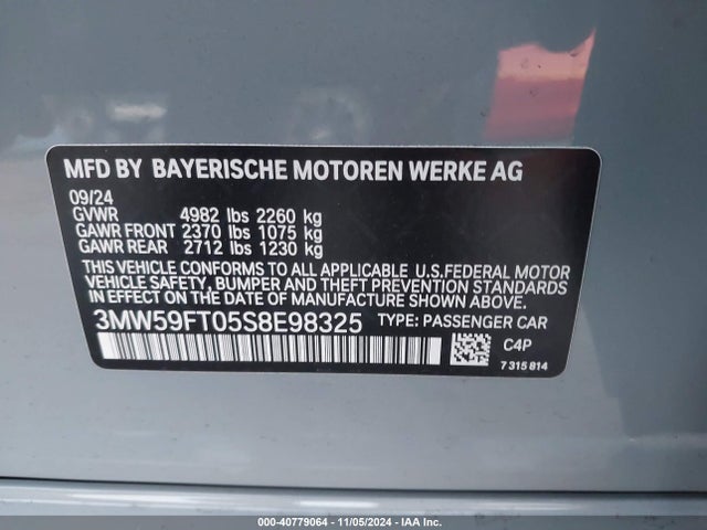 BMW M340I 2025 3MW59FT05S8E98325 Image 9