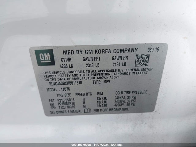 KL4CJASBXHB011810 Buick Encore Preferred