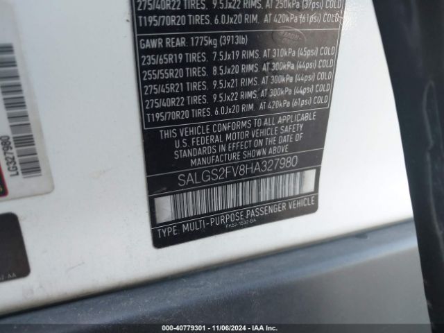 SALGS2FV8HA327980 Land Rover Range Rover 3.0l V6 Supercharged Hse
