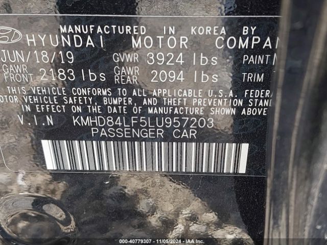 KMHD84LF5LU957203 Hyundai ELANTRA SEL