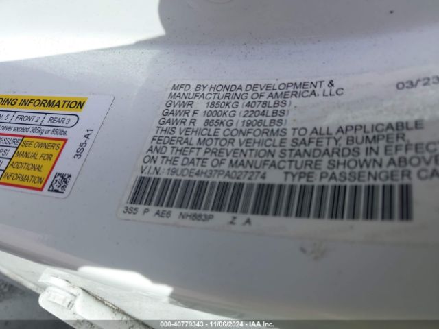 19UDE4H37PA027274 Acura Integra A-spec