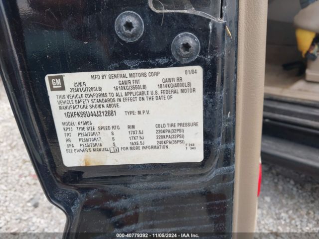 2004 GMC YUKON XL DENALI 1GKFK66U44J212681 Photo 8