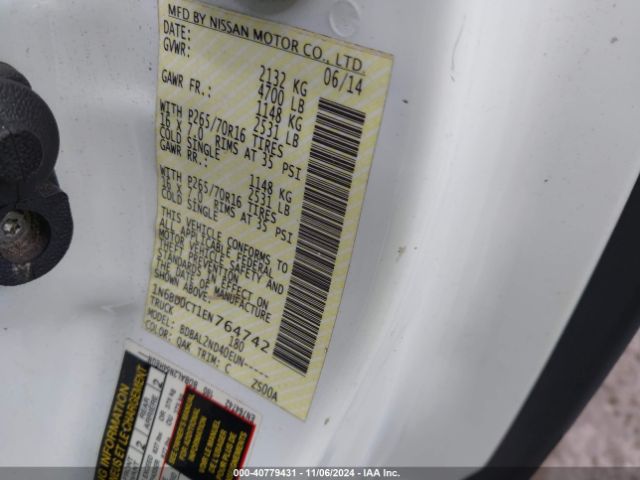 1N6BD0CT1EN764742 Nissan Frontier S/sv-i4