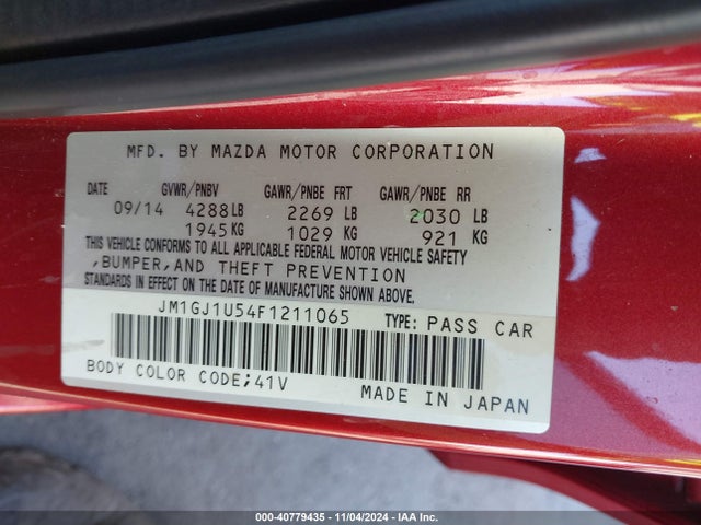 JM1GJ1U54F1211065 Mazda Mazda6 I Sport