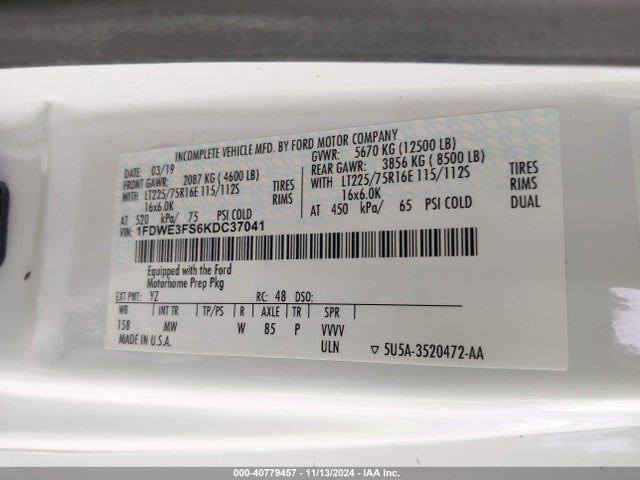 Thor Freedom Elite 2019 1FDWE3FS6KDC37041 Image 40