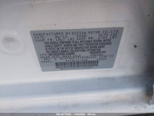 Nissan Versa Note S (sr) 2015 3N1CE2CP4FL444029 Image 9
