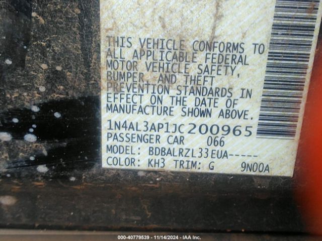 1N4AL3AP1JC200965 Nissan Altima 2.5 Sl