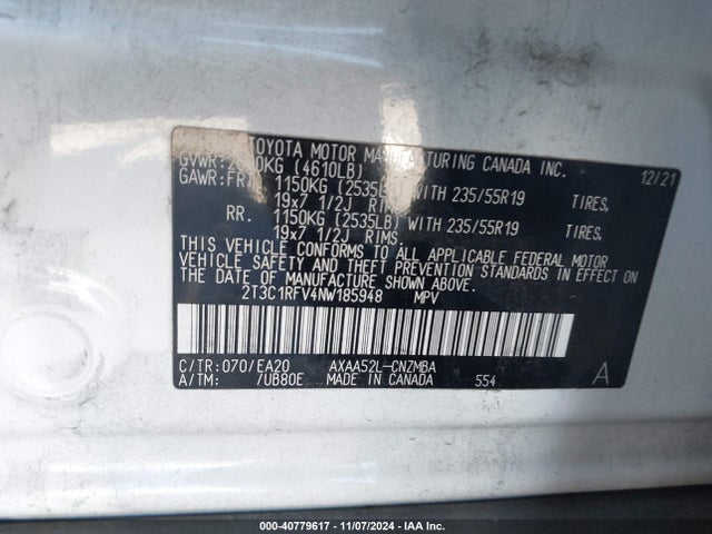 Toyota Rav4 Xle Premium 2022 2T3C1RFV4NW185948 Image 9