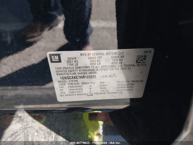 Chevrolet Tahoe Ls 2017 1GNSCAKC7HR122625 Image 9
