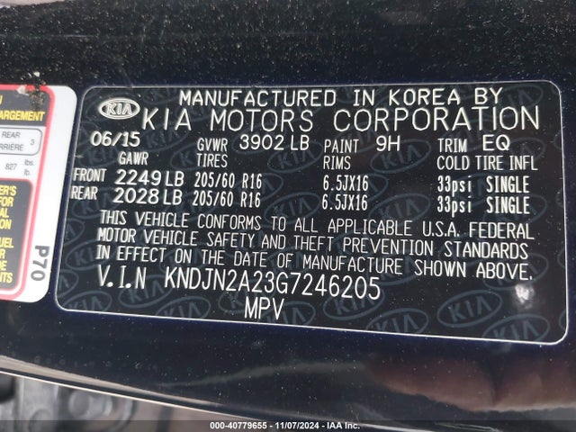 KIA Soul 2016 KNDJN2A23G7246205 Image 9