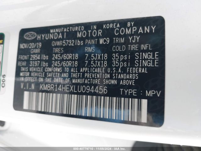KM8R14HEXLU094456 Hyundai Palisade Se