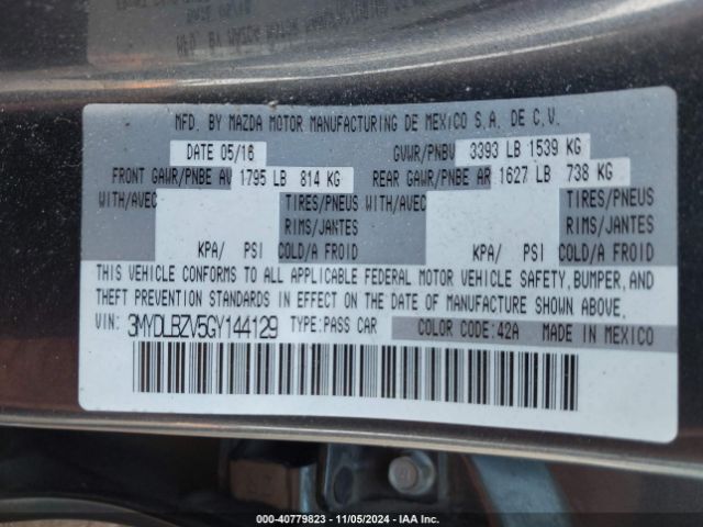 3MYDLBZV5GY144129 Scion Ia Base (a6)