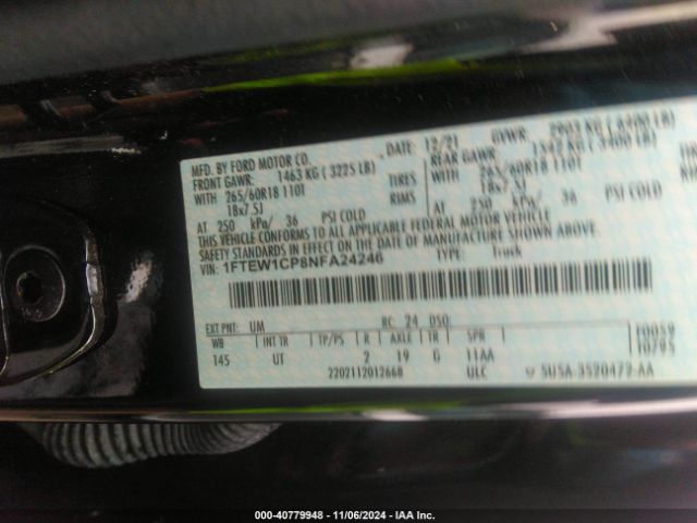 1FTEW1CP8NFA24246 Ford F-150 Xlt