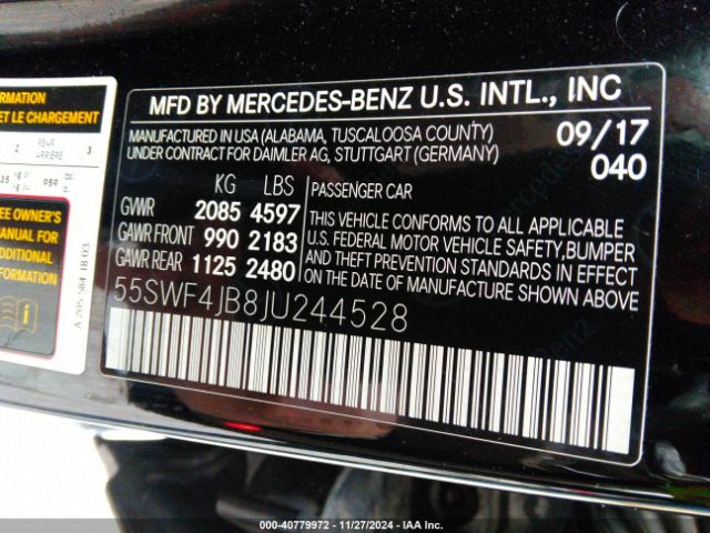 55SWF4JB8JU244528 Mercedes-Benz C 300