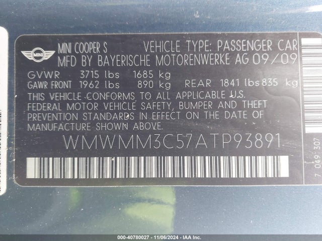 2010 MINI COOPER S CLUBMAN WMWMM3C57ATP93891 Photo 8