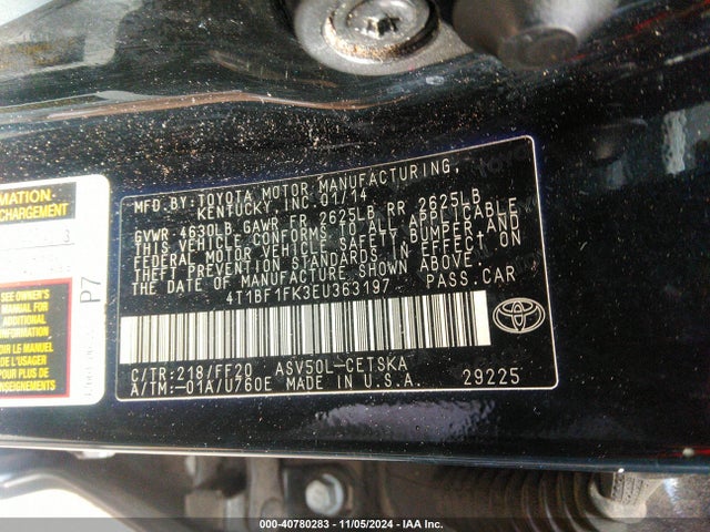 Toyota CAMRY SE 2014 4T1BF1FK3EU363197 Image 9