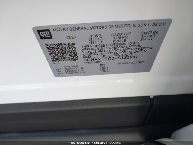 3GNAXTEG0PS181991 Chevrolet Equinox Awd 2fl