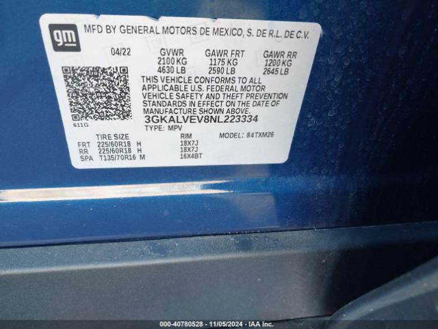 3GKALVEV8NL223334 GMC Terrain Awd Slt