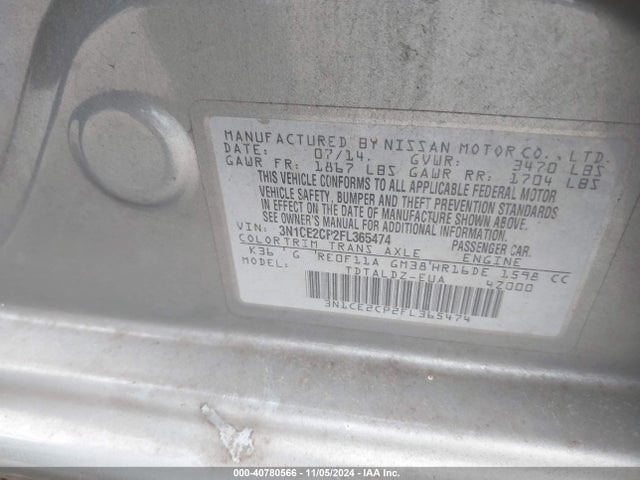 Nissan Versa Note Sv 2015 3N1CE2CP2FL365474 Image 9