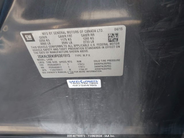 2GKALSEK9F6361913 GMC Terrain Slt-1