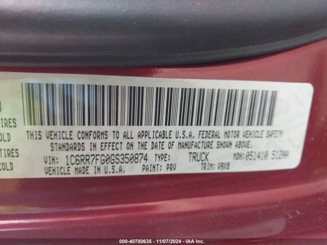 1C6RR7FG0GS350874 RAM 1500 Express