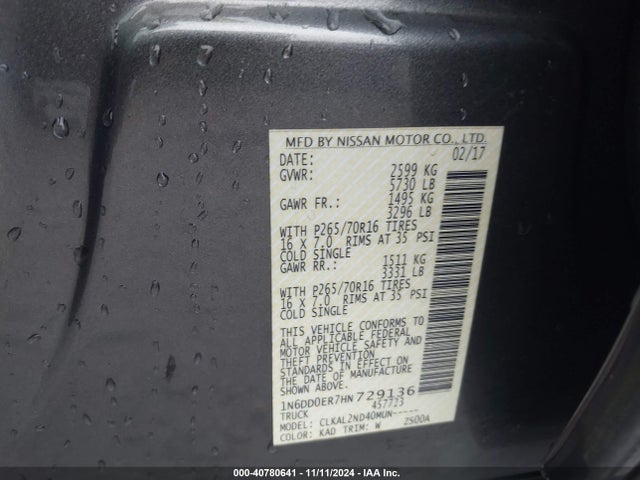 Nissan Frontier Sv 2017 1N6DD0ER7HN729136 Image 9