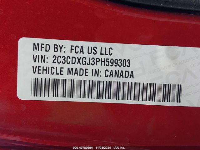 2C3CDXGJ3PH599303 Dodge Charger Scat Pack