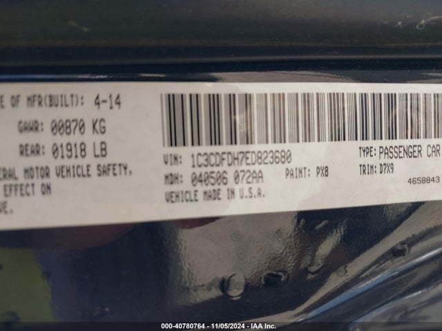 Dodge Dart Aero 2014 1C3CDFDH7ED823680 Image 9