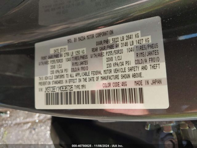 JM3TCBEY1M0536726 Mazda Cx-9 Signature