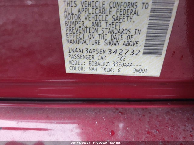 Nissan Altima 2.5 S 2014 1N4AL3AP5EN342732 Image 9