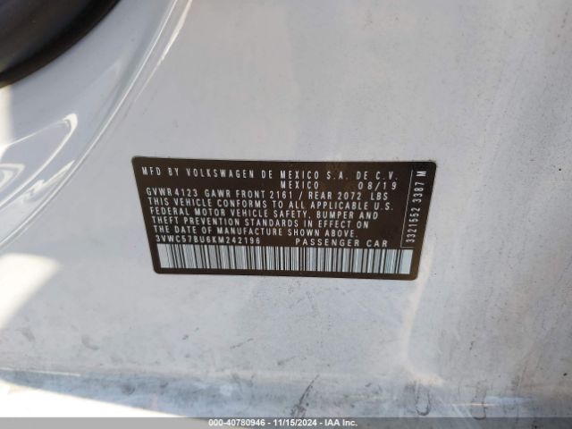 3VWC57BU6KM242196 Volkswagen Jetta 1.4t R-line/1.4t S/1.4t Se